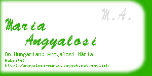 maria angyalosi business card